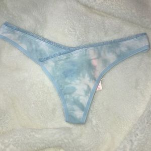 VS Pink Ruffle Thong (Tie Dye Baby Blue)